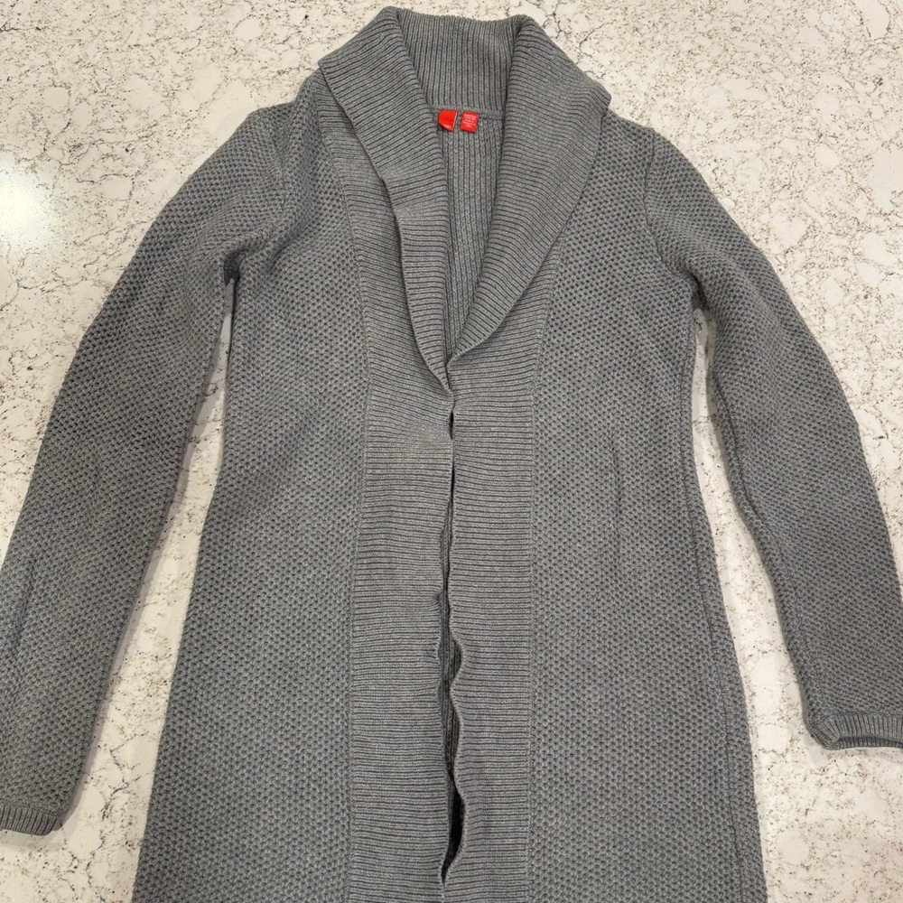 Esprit Gray Ribbed Knit Cardigan